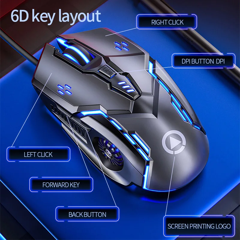 Оригинальная проводная мышь G5 с подсветкой высокая чувствительность 6 клавиш
