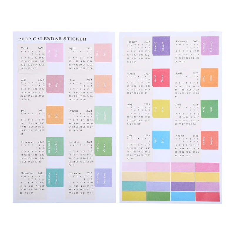 

Monthly Calendar Stickers Colorful Index Label Planner Divider Labels 12 Months Index Stickers for DIY Appointment Diary