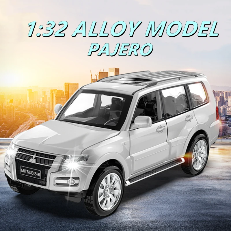 

1:32 Mitsubishi PAJERO Alloy Car Model Diecasts Metal Toy Vehicles Car Model Sound and Light Collection Kids Toy Gift F190