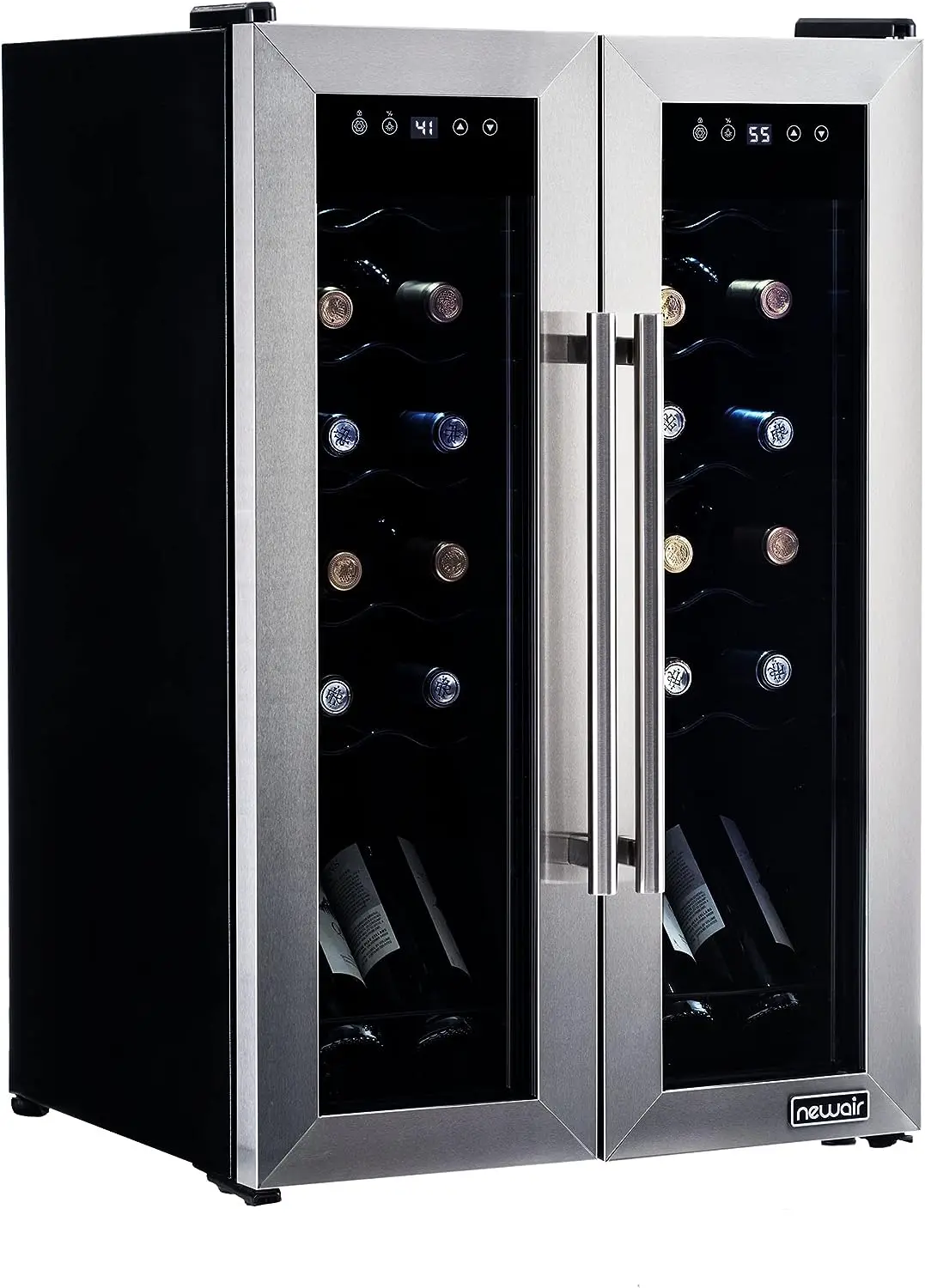 Wine French Door Cooler Refrigerator | Freestanding Wine Fridge | Dual Zone, Stainless Steel, Double-Layer Tempered Glass Door,
Wine French Door Cooler Refrigerator | Freestanding Wine Fridge | Dual Zone, Stainless Steel, Double-Layer Tempered Glass Door,