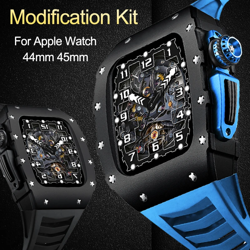 Luxury Metal Case Bracelet for Apple Watch 8 7 45mm Rubber Sports Band IWatch 6 5 4 SE 44MM Aluminum Alloy DIY Modification Kit
Luxury Metal Case Bracelet for Apple Watch 8 7 45mm Rubber Sports Band IWatch 6 5 4 SE 44MM Aluminum Alloy DIY Modification Kit