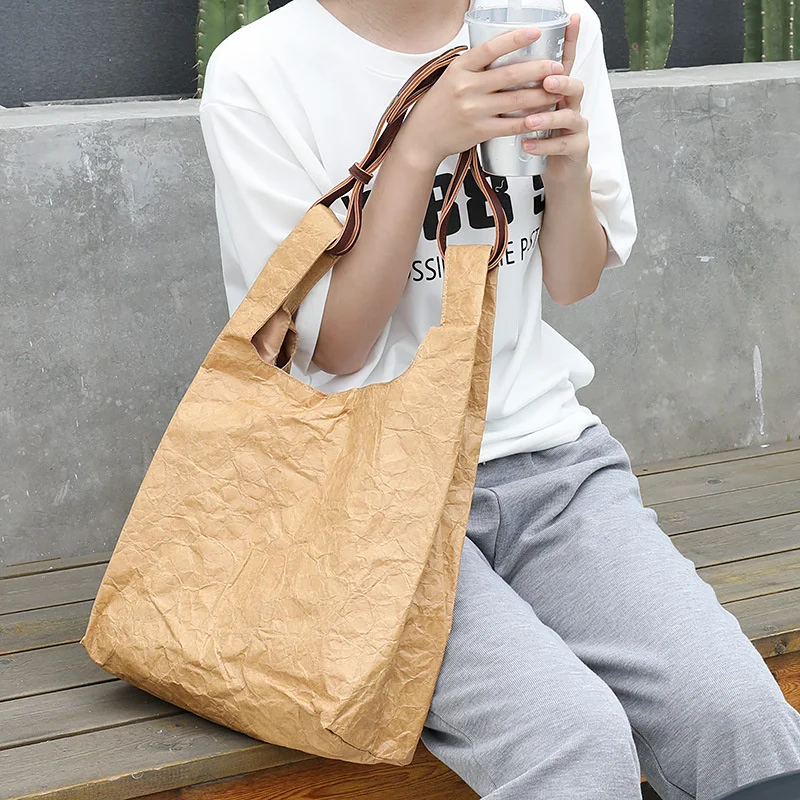 Casual DuPont Paper Women Shoulder Bags Lady Handbags Waterproof Kraft Paper Large Capacity Shopper Bag Tote Purse
Casual DuPont Paper Women Shoulder Bags Lady Handbags Waterproof Kraft Paper Large Capacity Shopper Bag Tote Purse