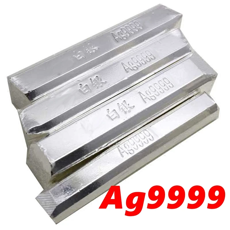 

10g to 50g Pure Silver 999 Silver Bars 10g Silver Ingot with Stamp Ag9999 Sterling Silver Bullion 9999, 24k Pure Gold beads 9999