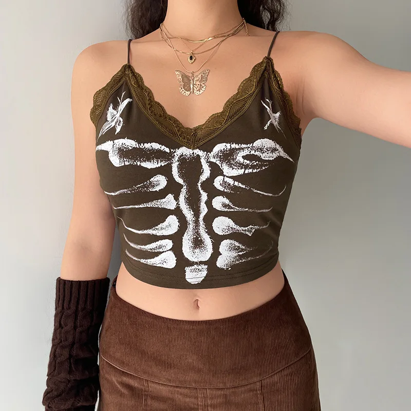 Vintage 90s Sexy Streetwear Casual Goth E-girl Graphic Y2K baby Tees Grunge Skull Women T-Shirt dark V-Neck Slim 90's Crop Tops
Vintage 90s Sexy Streetwear Casual Goth E-girl Graphic Y2K baby Tees Grunge Skull Women T-Shirt dark V-Neck Slim 90's Crop Tops