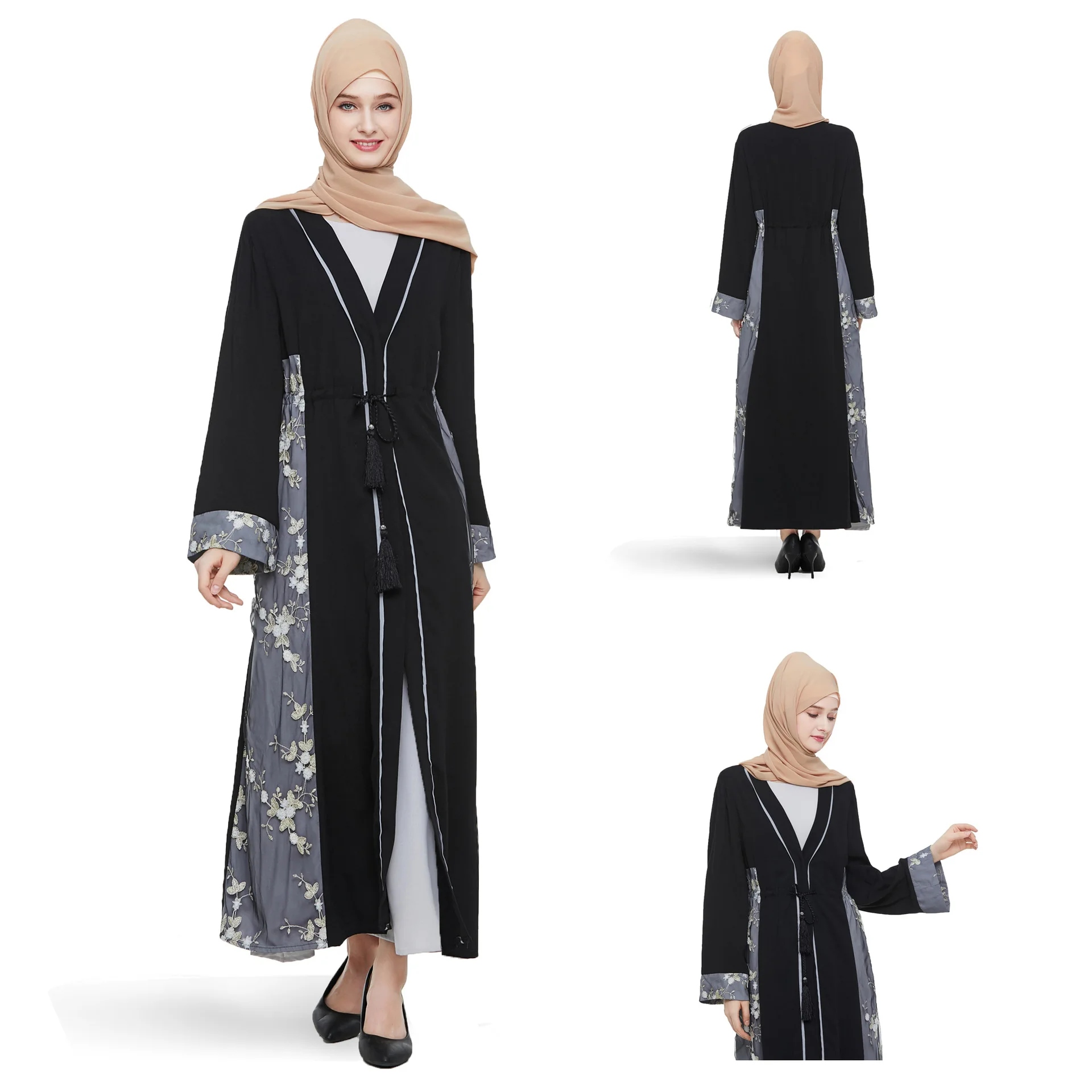 Muslim Embroidered Mesh Drawstring Dress Middle East Robe Cardigan Arab Ladies Robe Party Birthday Muslim Dress Eid Abaya
Muslim Embroidered Mesh Drawstring Dress Middle East Robe Cardigan Arab Ladies Robe Party Birthday Muslim Dress Eid Abaya