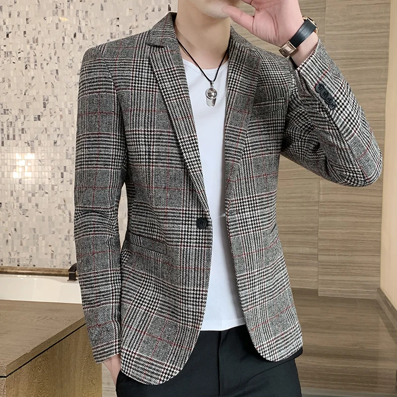 New Leisure Suit High Quality Men Slim Classic Plaid Suit Jacket Simple Atmosphere Handsome Youth Fashion Western-style Clothes
New Leisure Suit High Quality Men Slim Classic Plaid Suit Jacket Simple Atmosphere Handsome Youth Fashion Western-style Clothes