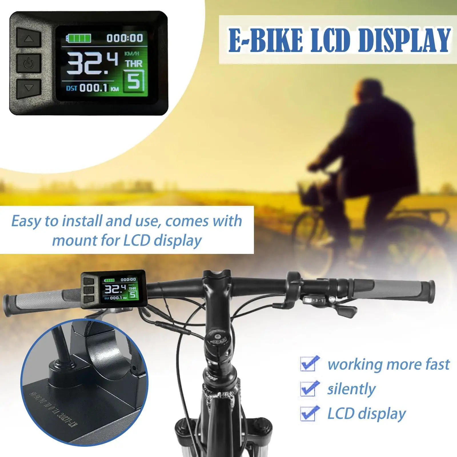 KT Ebike Display LCD7C TFT 24V/36V/48V Electric Bicycle Panel LCD Display Smart Control Ebike LCD Display
KT Ebike Display LCD7C TFT 24V/36V/48V Electric Bicycle Panel LCD Display Smart Control Ebike LCD Display