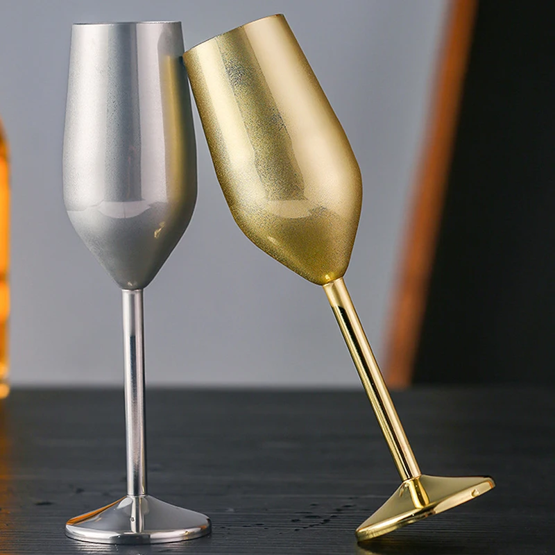 

220ml Stainless Steel Goblets Red Wine Glass Juice Drink Champagne Goblet Whiskey Cup Restaurant Goblet Party Barware Drinkware