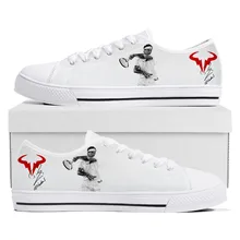 Rafael Nadal tennis player Low Top Sneakers Mens Womens Teenager Canvas Sneaker Casual Custom Made Shoes Customize Shoe