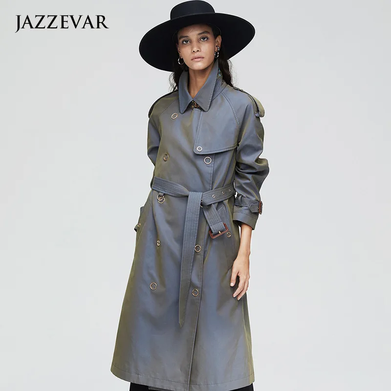Женский двубортный плащ JAZZEVAR, свободная Длинная ветровка, верхняя одежда, весна-осень 2023
Женский двубортный плащ JAZZEVAR, свободная Длинная ветровка, верхняя одежда, весна-осень 2023