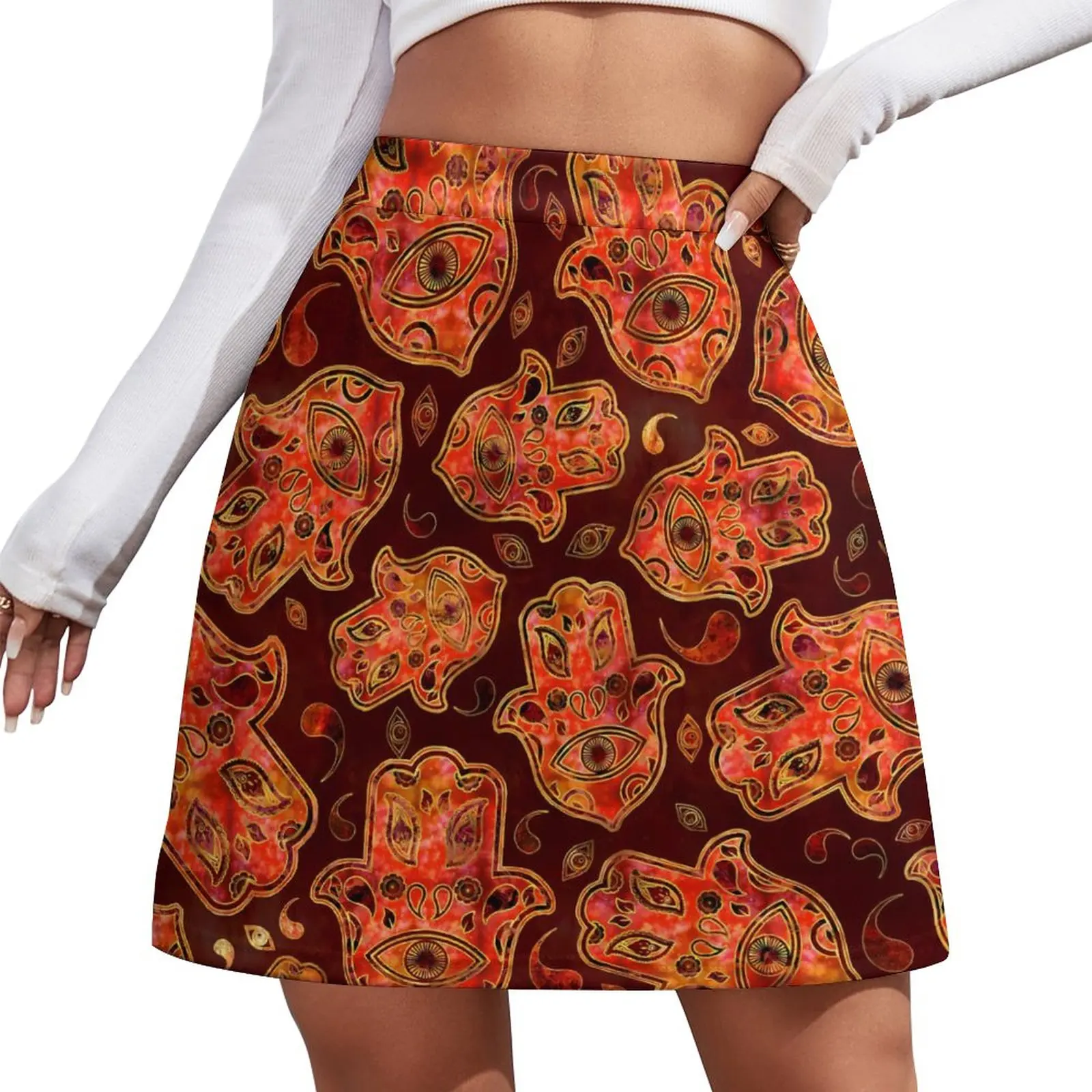 Hamsa Hand Skirt Hand of Fatima Cute Mini Skirts Summer High Waist Design Aesthetic Casual Skirt Big Size
Hamsa Hand Skirt Hand of Fatima Cute Mini Skirts Summer High Waist Design Aesthetic Casual Skirt Big Size