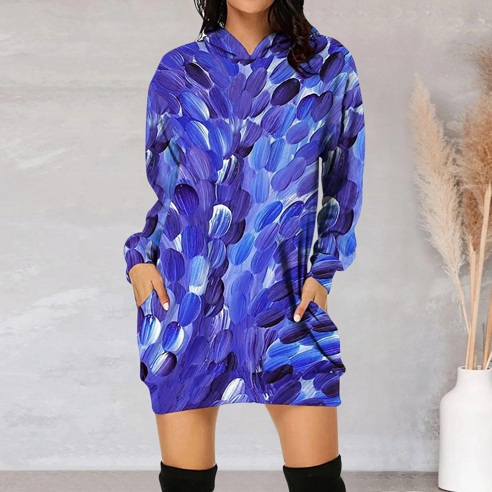 Women Hoodies Dress Printed Long Sleeve Hooded Tunic Oversized Sweatshirt Pockets Pullover Jumper
Women Hoodies Dress Printed Long Sleeve Hooded Tunic Oversized Sweatshirt Pockets Pullover Jumper