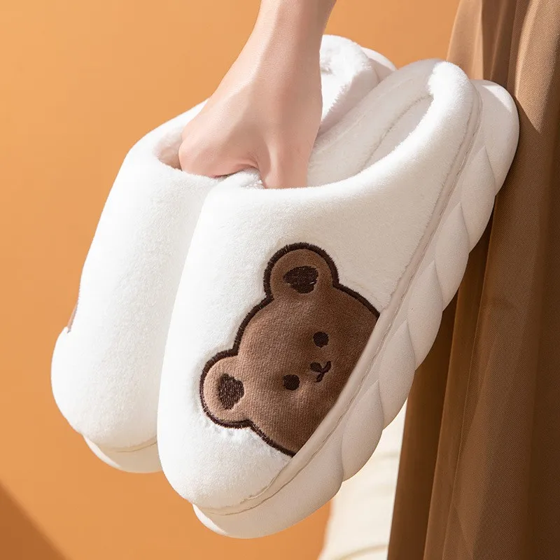 Зимние теплые тапочки для мужчин и женщин, Симпатичные пушистые хлопковые домашние тапочки на толстой подошве с симпатичным медведем, Неск... 
Зимние теплые тапочки для мужчин и женщин, Симпатичные пушистые хлопковые домашние тапочки на толстой подошве с симпатичным медведем, Неск...