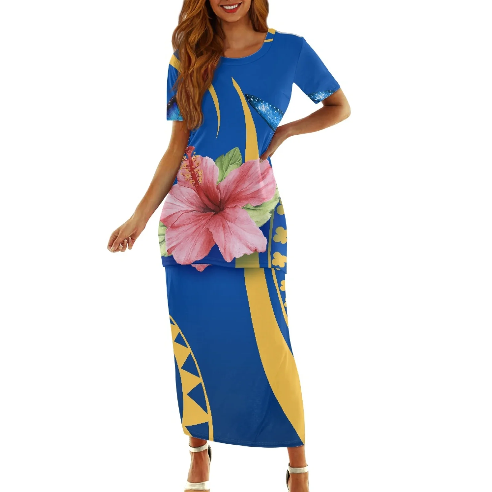 Polynesian Tribal Hawaiian Totem Tattoo Hawaii Prints Women Beach Round Neck Dresses Shorty-Sleeved Top Casual Ladies Long Dress
Polynesian Tribal Hawaiian Totem Tattoo Hawaii Prints Women Beach Round Neck Dresses Shorty-Sleeved Top Casual Ladies Long Dress