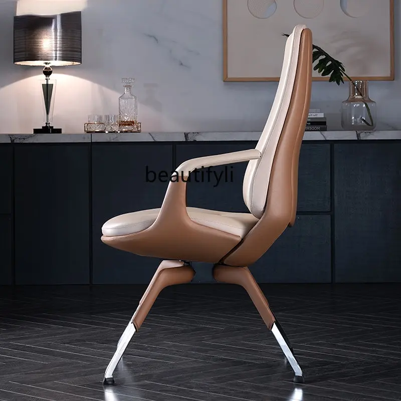 zqGenuine Leather Office Chair Cowhide Computer Chair Fashion Study Room Chair Reception Chair Comfortable Conference Chair Home
zqGenuine Leather Office Chair Cowhide Computer Chair Fashion Study Room Chair Reception Chair Comfortable Conference Chair Home