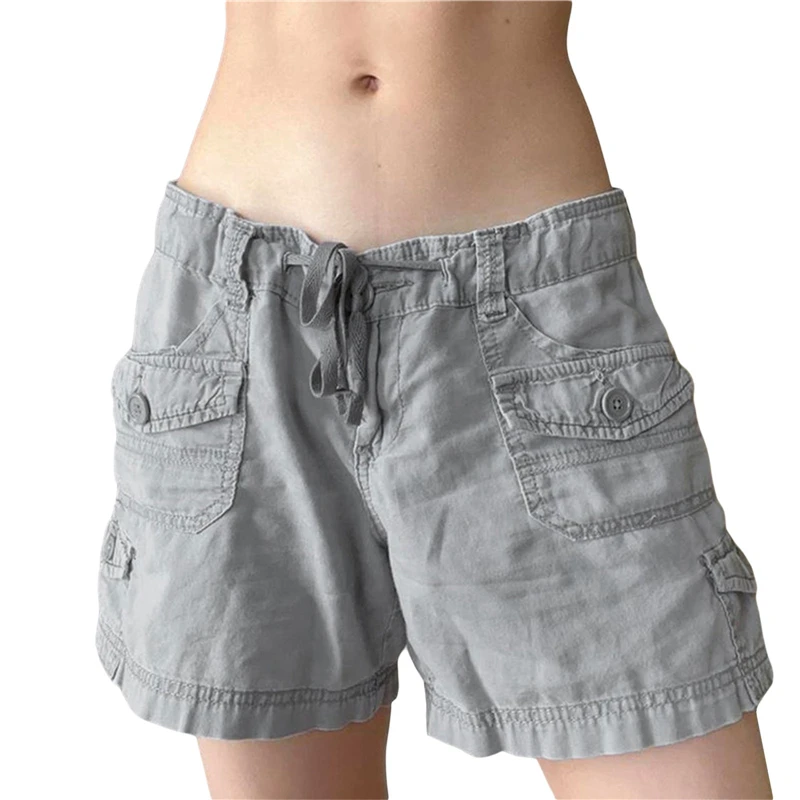 Cargo Shorts Women y2k Aesthetic Drawstring Low Waist Streetwear with Multi Pockets 2000s Fairycore Grunge Shorts Hot Trousers
Cargo Shorts Women y2k Aesthetic Drawstring Low Waist Streetwear with Multi Pockets 2000s Fairycore Grunge Shorts Hot Trousers