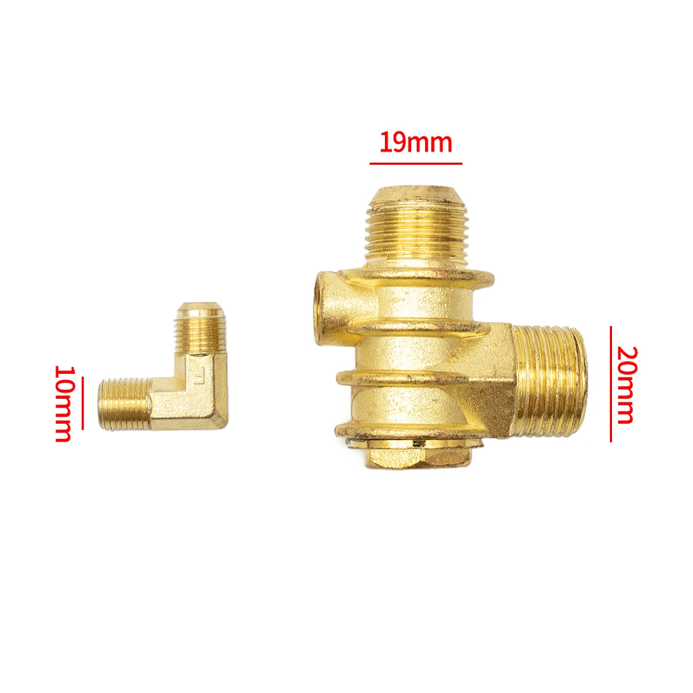 Air Compressor 3-Port Check Valve Brass Male-Threaded Workshop Replacement Check Valve Connector Tool 20x19x10mm
Air Compressor 3-Port Check Valve Brass Male-Threaded Workshop Replacement Check Valve Connector Tool 20x19x10mm