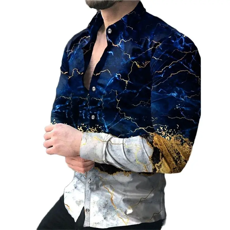 Fashion Social Men Shirts Turn-down Collar Buttoned Shirt Casual Lightning Print Long Sleeve Tops Men's Clothing Party Cardigan
Fashion Social Men Shirts Turn-down Collar Buttoned Shirt Casual Lightning Print Long Sleeve Tops Men's Clothing Party Cardigan