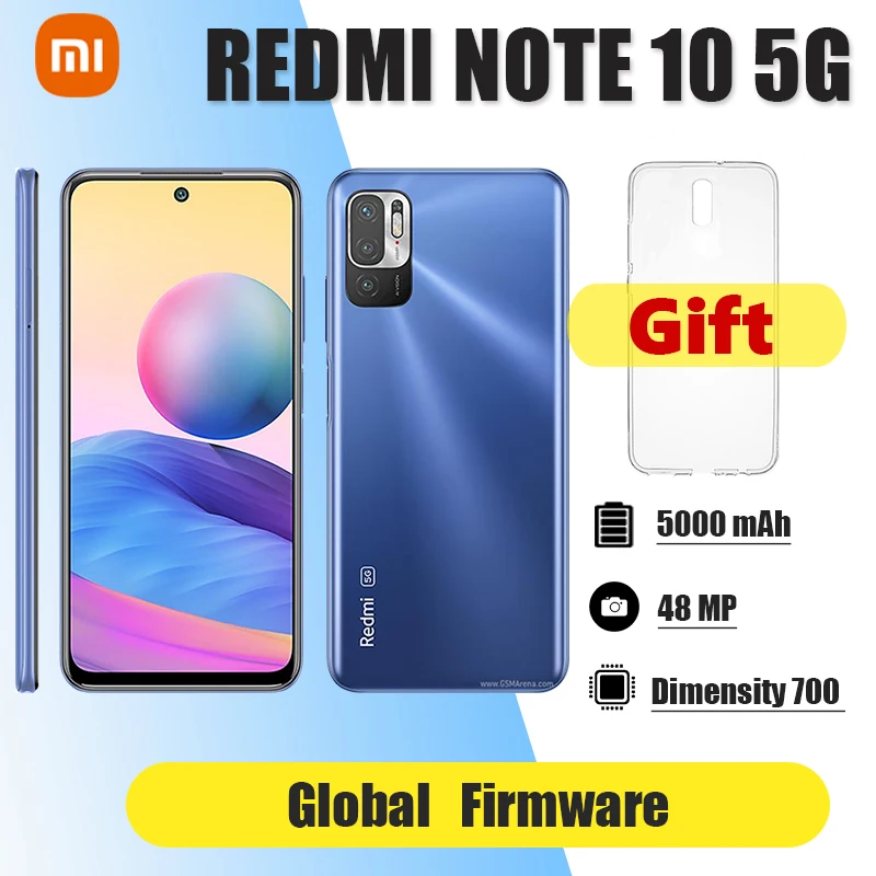 Xiaomi Redmi Note 10 5G Smartphone, NFC cellphone Dimensity 700 90Hz Display 48MP Camera 5000mAh phone
Xiaomi Redmi Note 10 5G Smartphone, NFC cellphone Dimensity 700 90Hz Display 48MP Camera 5000mAh phone