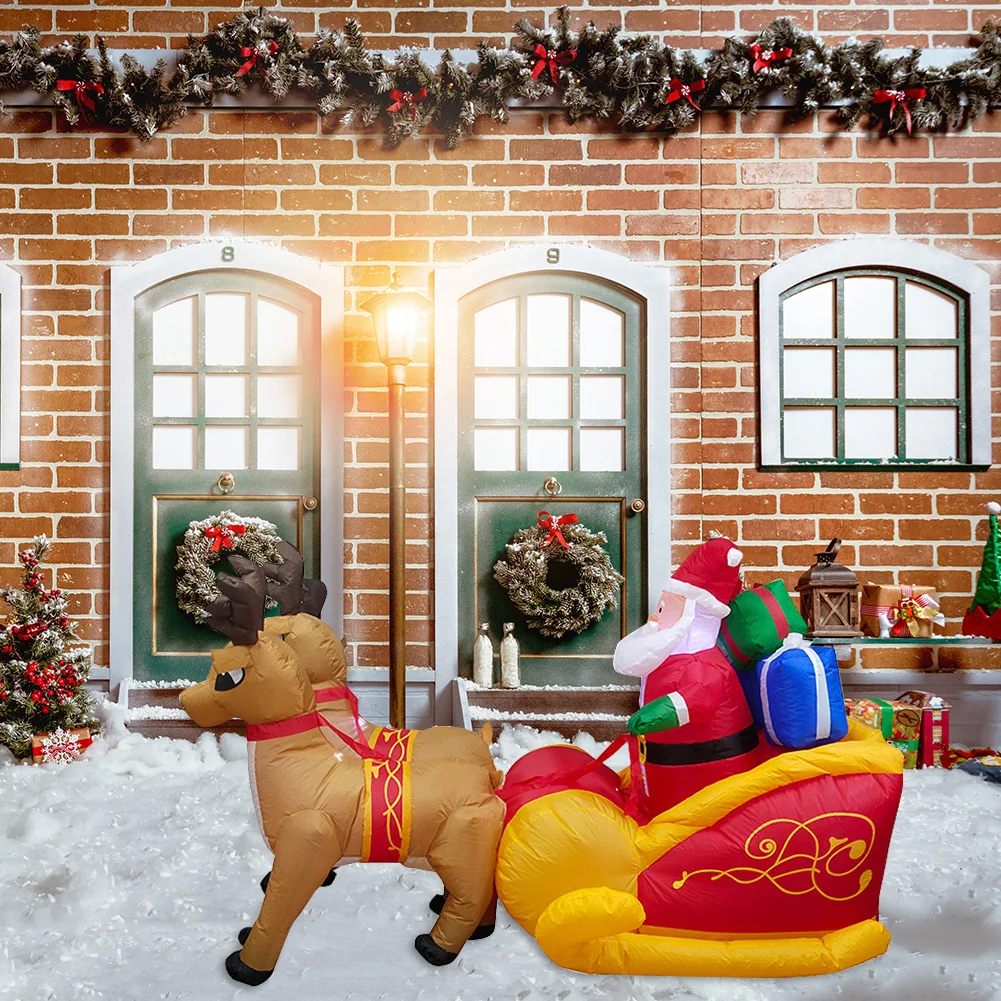 Elk Pulling Sled Inflatables Christmas Decorations LED Luminous Festive Atmosphere Scene Layout for Shopping Mall Store Entrance
Elk Pulling Sled Inflatables Christmas Decorations LED Luminous Festive Atmosphere Scene Layout for Shopping Mall Store Entrance