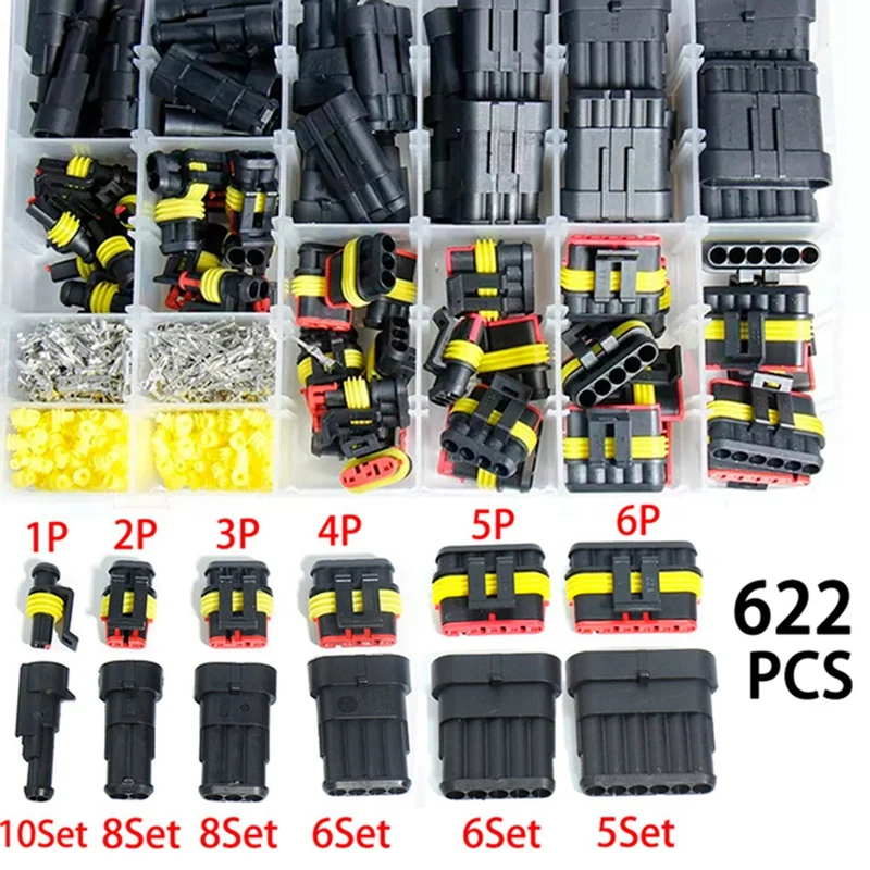 622 PCS 1-6Pins Car Wire Connector HID Xenon Lamp Harness Plug Terminal Kit Car Waterproof Connector
622 PCS 1-6Pins Car Wire Connector HID Xenon Lamp Harness Plug Terminal Kit Car Waterproof Connector