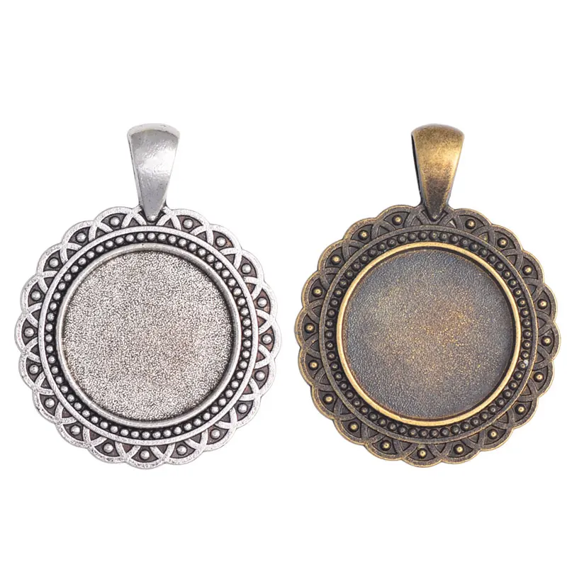 10pcs/lot Inner Size 20mm Pendant Cabochon Base Vintage Style Tray For Diy Handmade Resin Jewelry Making Accessories Findings
10pcs/lot Inner Size 20mm Pendant Cabochon Base Vintage Style Tray For Diy Handmade Resin Jewelry Making Accessories Findings