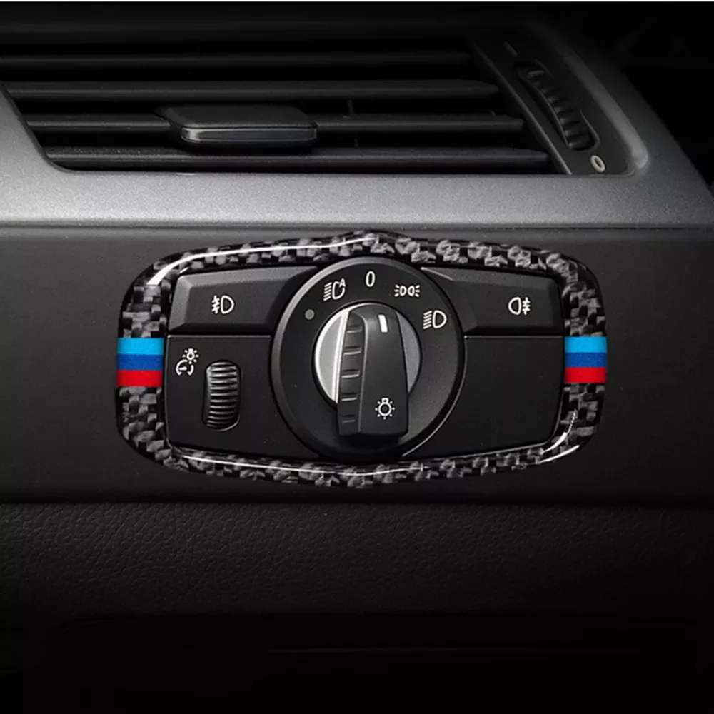 Carbon Fiber Car Headlight Switch Frame Decorative Sticker For BMW 5 Series E60 X5 E70 X6 E71 2008-13 Auto Interior Accessories
Carbon Fiber Car Headlight Switch Frame Decorative Sticker For BMW 5 Series E60 X5 E70 X6 E71 2008-13 Auto Interior Accessories