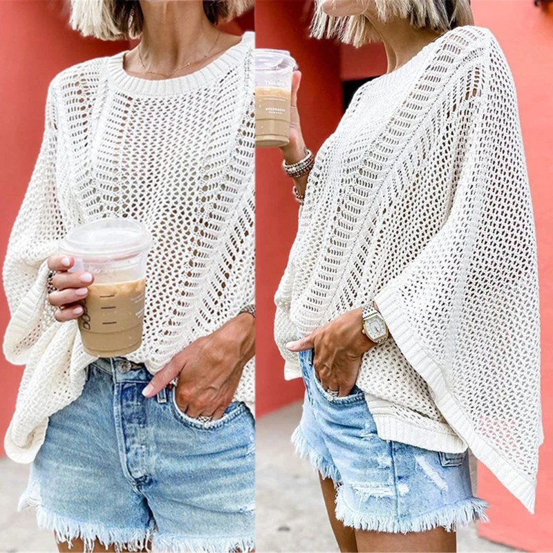 O-Neck Cover Up Women for Sun for Protection Hollow Out Knit Casual Loose Sweate
O-Neck Cover Up Women for Sun for Protection Hollow Out Knit Casual Loose Sweate