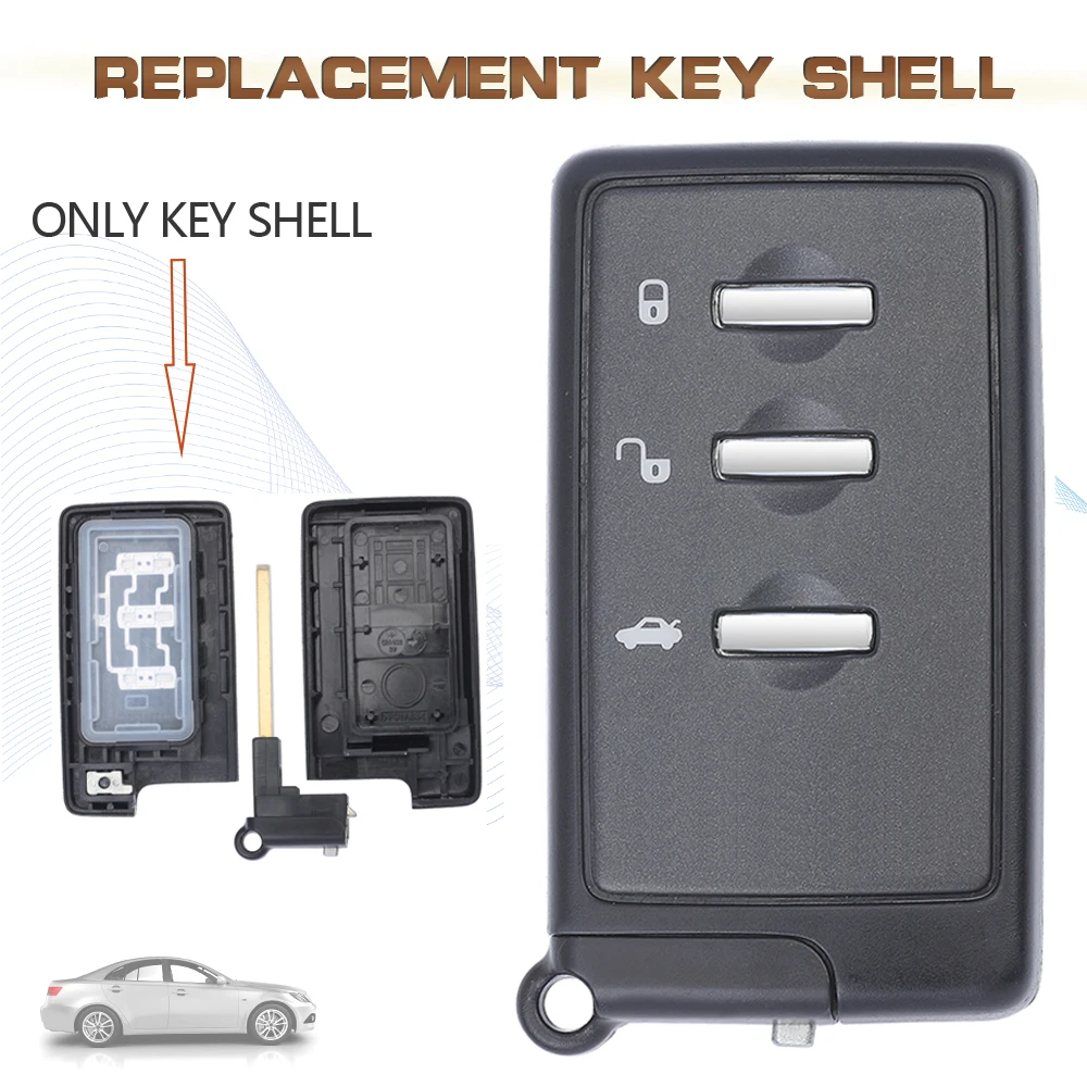 

KEYECU Smart Remote Key Shell Case Fob 3 Buttons for 2007-2014 Subaru Forester Impreza Legacy DAT17 Blade