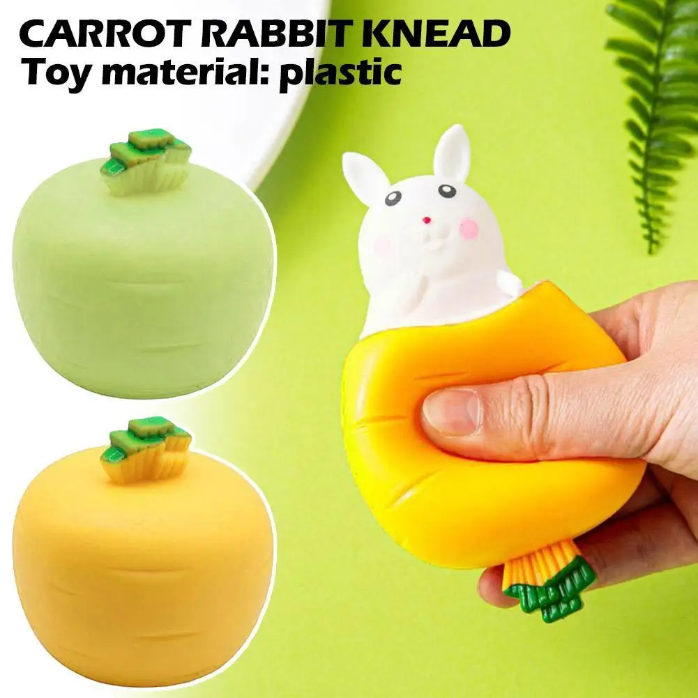 

Забавные игрушки-антистресс в форме моркови и кролика, игрушка для снятия стресса T7u0