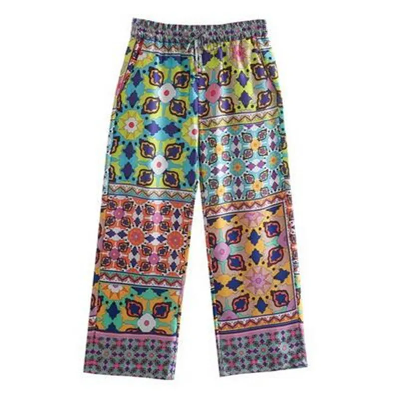 Women Vintage Cloth Patchwork Floral Print Straight Pants Femme Chic Elastic Waist Long Trousers Pantalones Mujer P16844
Women Vintage Cloth Patchwork Floral Print Straight Pants Femme Chic Elastic Waist Long Trousers Pantalones Mujer P16844