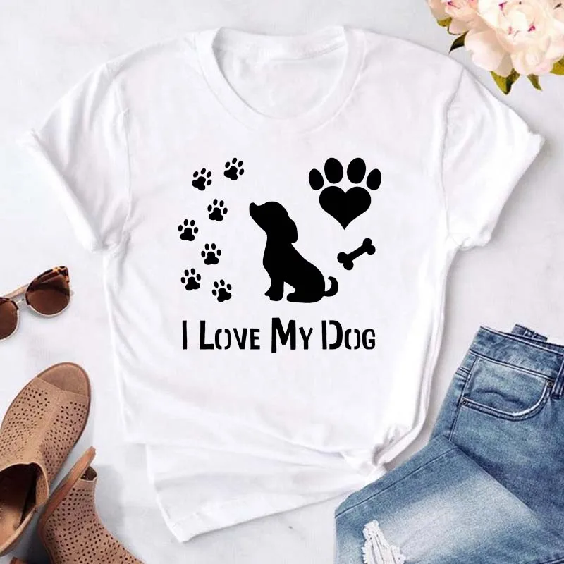 I Love My Dog Women Graphic T-shirts Cartoon Dogs Tshirts Cute 90s Summer Girls Clothes Tops Tees Dog Funny Mom T Shirts
I Love My Dog Women Graphic T-shirts Cartoon Dogs Tshirts Cute 90s Summer Girls Clothes Tops Tees Dog Funny Mom T Shirts