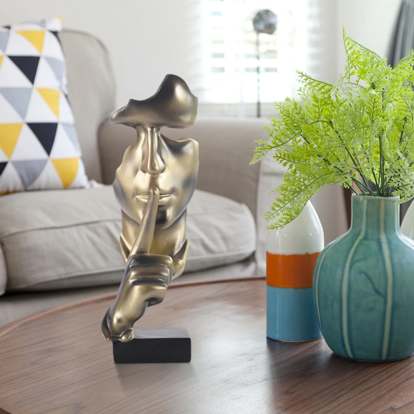 Modern Thinker Statues Vintage Figurine Silence is Gold Thinker Statue Handcraft Abstract Figurine Creative Room Home Decor Gift
Modern Thinker Statues Vintage Figurine Silence is Gold Thinker Statue Handcraft Abstract Figurine Creative Room Home Decor Gift