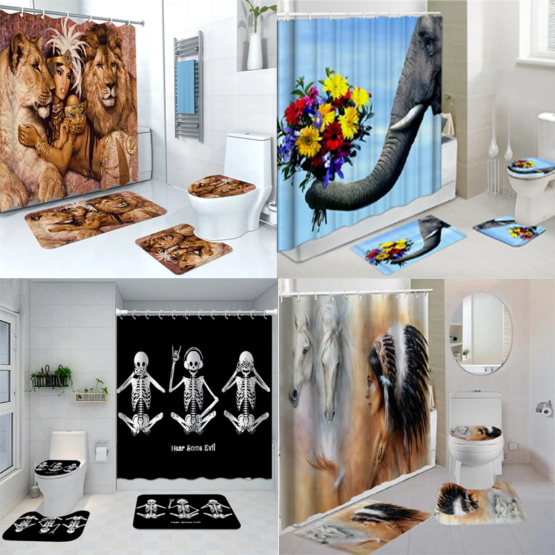 Bathroom Decor Shower Curtain Set with 12 Hooks Durable Non-Slip Mat Rugs Carpet Toilet Seat Cover Polyester Washable Home Decor
Bathroom Decor Shower Curtain Set with 12 Hooks Durable Non-Slip Mat Rugs Carpet Toilet Seat Cover Polyester Washable Home Decor