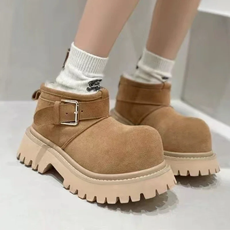Fur Women Ankle Flats Platform Snow Boots Suede Warm Walking Winter Shoes 2024 New Women Trend Casual Botas Goth Femme Zapatos
Fur Women Ankle Flats Platform Snow Boots Suede Warm Walking Winter Shoes 2024 New Women Trend Casual Botas Goth Femme Zapatos