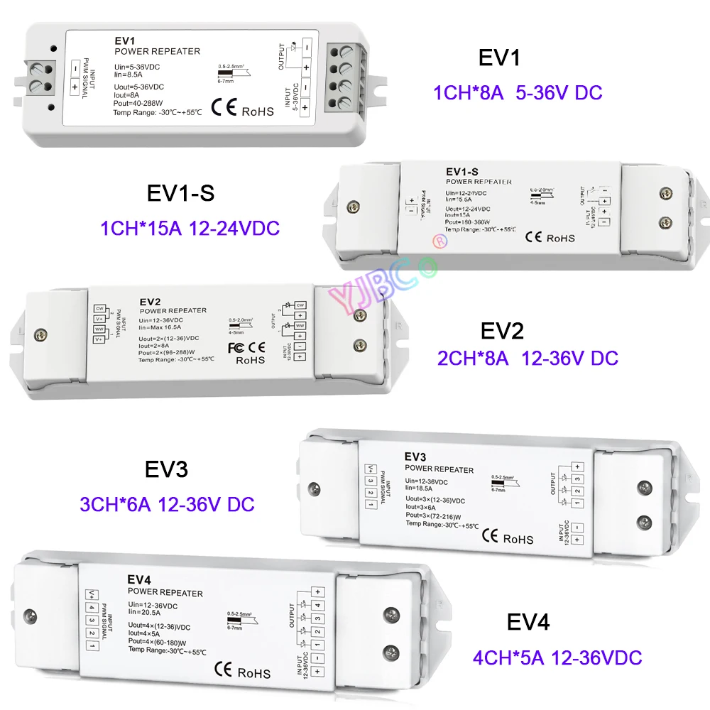 Skydance Single color/Dual color/RGB/RGBW LED Strip tape Power Repeater 1CH 2CH 3CH 4CH CCT signal Light bar Dimmer 12V 24V DC
Skydance Single color/Dual color/RGB/RGBW LED Strip tape Power Repeater 1CH 2CH 3CH 4CH CCT signal Light bar Dimmer 12V 24V DC