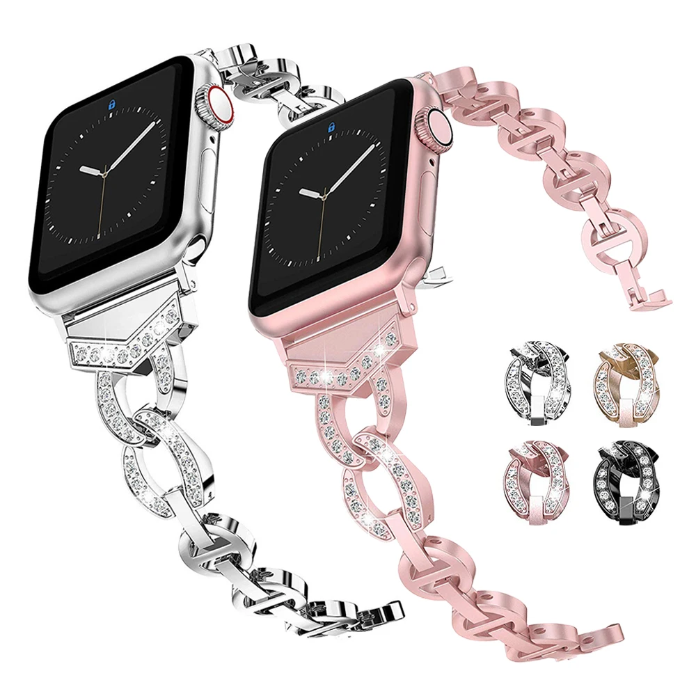 Diamond Band for Apple Watch 7 41 45mm 6 54 Women Metal Luxury Lady Wristband for iWatch Series 40 42 38MM Stainless Steel Strap
Diamond Band for Apple Watch 7 41 45mm 6 54 Women Metal Luxury Lady Wristband for iWatch Series 40 42 38MM Stainless Steel Strap