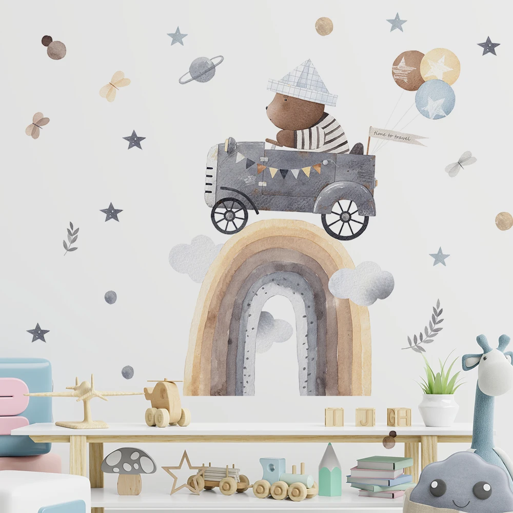 Cartoon Travel Bear Rainbow Wall Stickers for Nursery Kids Bedroom Wall Decor Room Decoartive DIY Wall Sticker Decals PVC Murals
Cartoon Travel Bear Rainbow Wall Stickers for Nursery Kids Bedroom Wall Decor Room Decoartive DIY Wall Sticker Decals PVC Murals