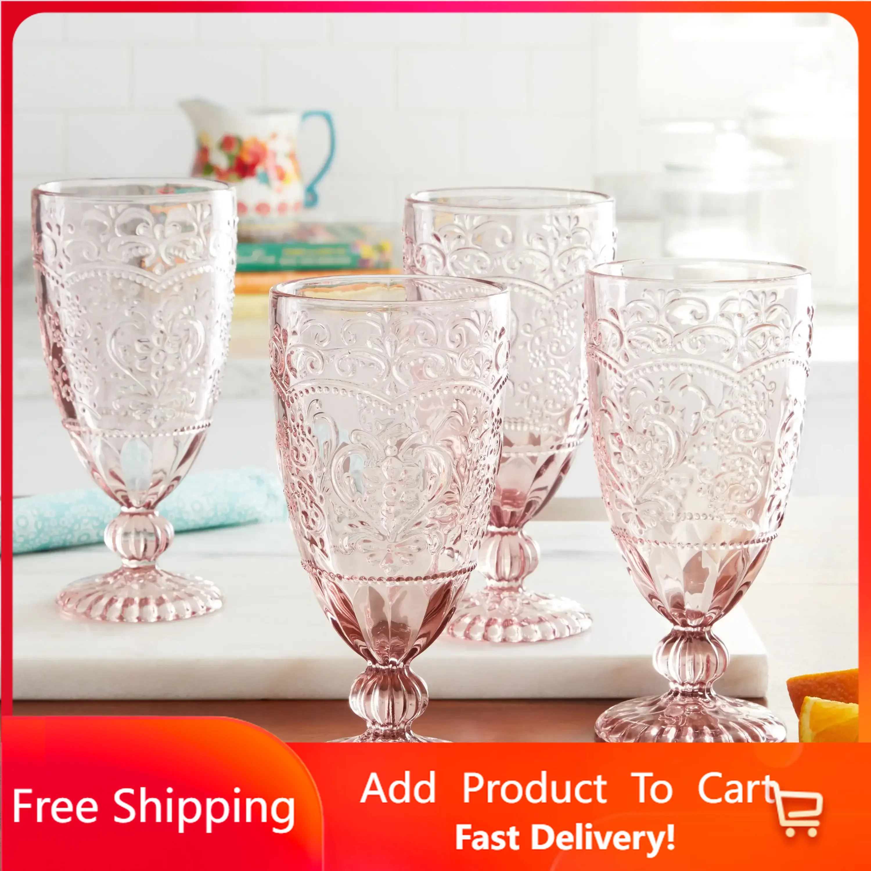 Amelia 14.7-Ounce Rose Tea Goblets, Set of 4 coffee mugs glass cup Rapid Transit
Amelia 14.7-Ounce Rose Tea Goblets, Set of 4 coffee mugs glass cup Rapid Transit