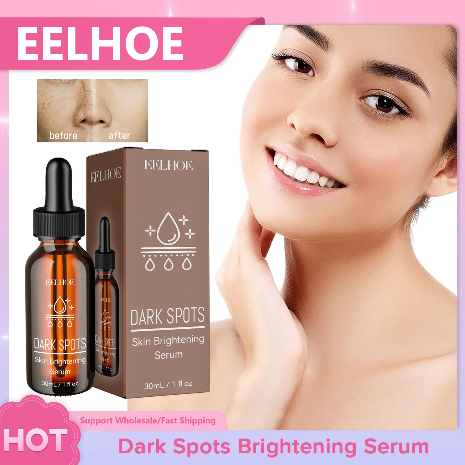 Dark Spots Removal Serum Face Whitening Lighten Melasma Brighten Skin Tone Shrinking Pores Anti Aging Skin Rejuvenating Essence
Dark Spots Removal Serum Face Whitening Lighten Melasma Brighten Skin Tone Shrinking Pores Anti Aging Skin Rejuvenating Essence