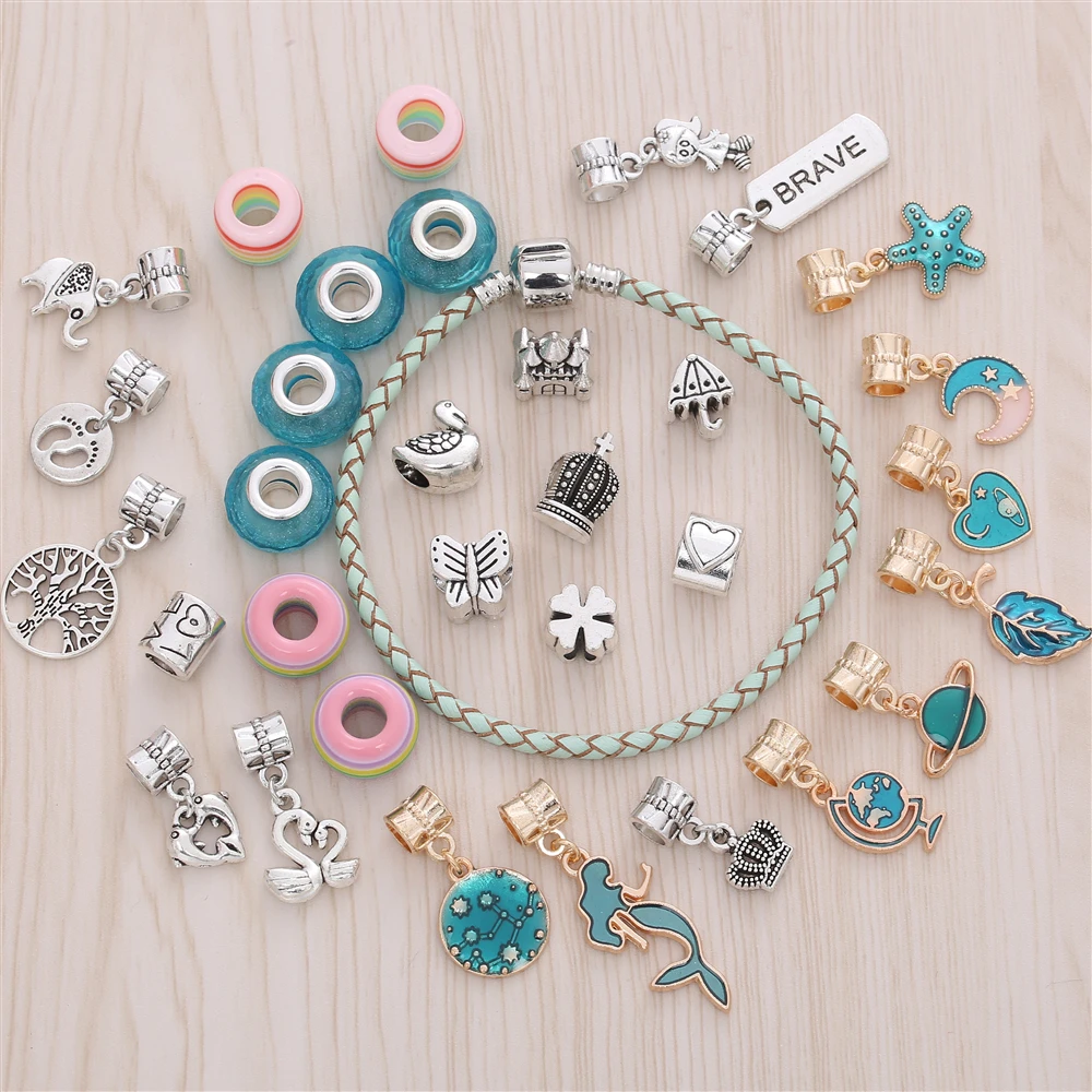 European Pandora Style Charm Bracelet Set Colorful Resin Beads Exquisite Metal Pendants for Women's Jewelry Making Kawaii Gift
European Pandora Style Charm Bracelet Set Colorful Resin Beads Exquisite Metal Pendants for Women's Jewelry Making Kawaii Gift
