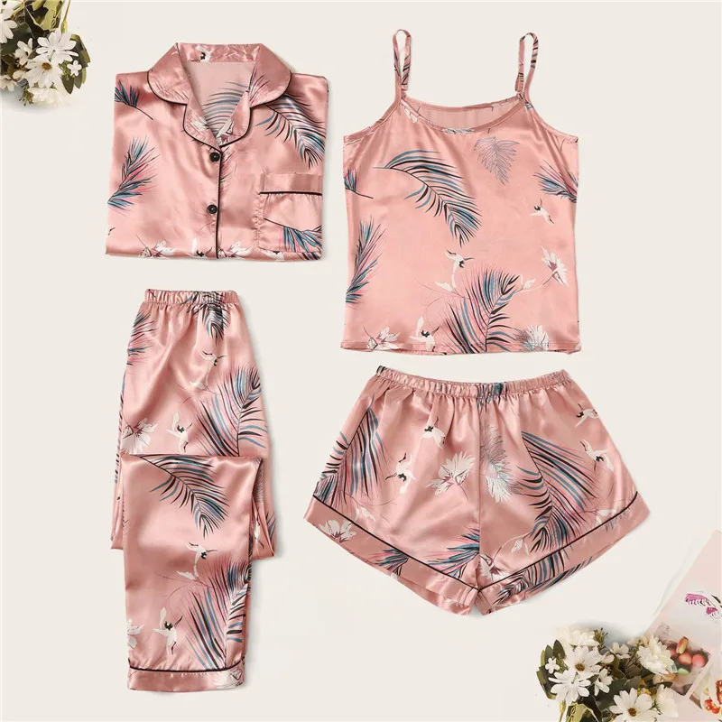 Summer Pajamas Set Sexy Sleepwear Women Pink Print Full Sleeve Pyjama Women's Rayon Polyester Fashion Autumn Home NEW Clothes
Summer Pajamas Set Sexy Sleepwear Women Pink Print Full Sleeve Pyjama Women's Rayon Polyester Fashion Autumn Home NEW Clothes