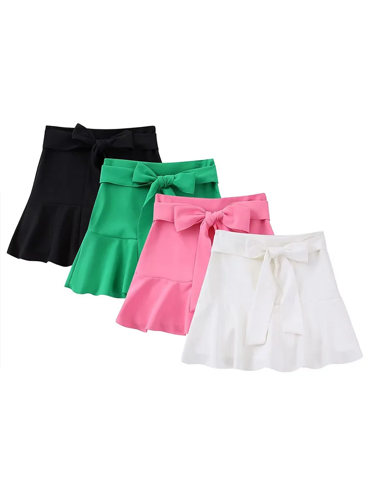 BSK&ZA&TRF Women 2022 New Chic Fashion Knot Decoration Pantskirt Vintage High Waist Side Zipper Female Skorts
BSK&ZA&TRF Women 2022 New Chic Fashion Knot Decoration Pantskirt Vintage High Waist Side Zipper Female Skorts