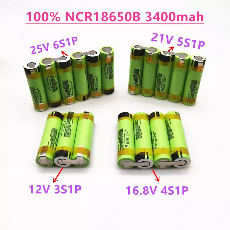 NEW 100% Original NCR18650B 12V 16.8V 21V 25V Battery Pack NCR18650B 3400mah 20A Discharge Current for shura screwdriver battery
NEW 100% Original NCR18650B 12V 16.8V 21V 25V Battery Pack NCR18650B 3400mah 20A Discharge Current for shura screwdriver battery