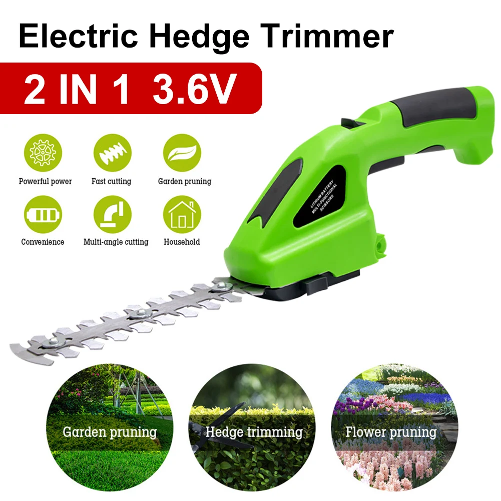 

With Trimmer One-handed Lithium Household Rechargeable Weeder Garden Cutter Trimmer Cordless Hedge Fence Lawn Hedge Battery