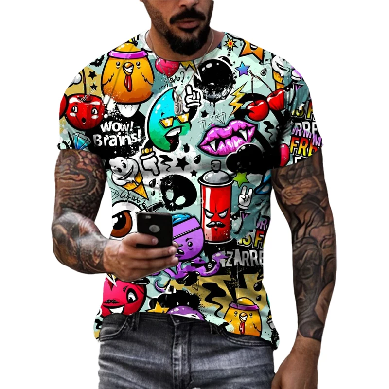 Harajuku Graffiti Men's T-shirt, Round Neck, Short Sleeved, Cool Printed T-shirt, Personalized, Trendy, and Good-looking
Harajuku Graffiti Men's T-shirt, Round Neck, Short Sleeved, Cool Printed T-shirt, Personalized, Trendy, and Good-looking