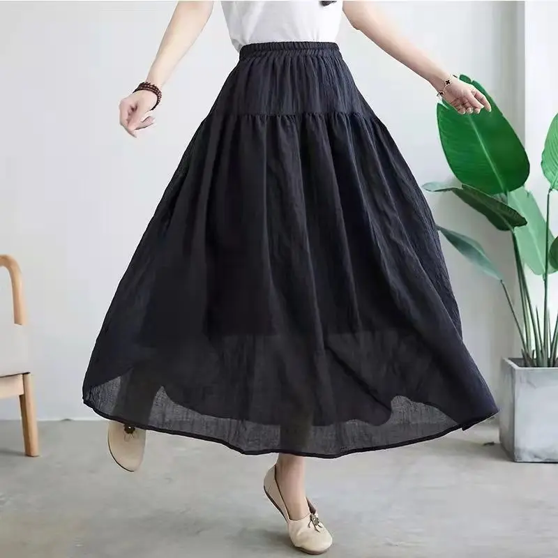 Summer Autumn Cotton High Waist A-line Maxi Long Skirt Korean Fashion Women's Clothing Solid Color Vintage Thin White Skirt
Summer Autumn Cotton High Waist A-line Maxi Long Skirt Korean Fashion Women's Clothing Solid Color Vintage Thin White Skirt