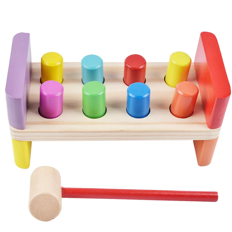Montessori Baby Hammer Hit Blocks Wooden Toys Color Cognition Piling Games Educational Toys For Preschool Hand-eye Coordination
Montessori Baby Hammer Hit Blocks Wooden Toys Color Cognition Piling Games Educational Toys For Preschool Hand-eye Coordination