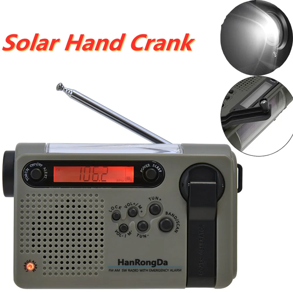 Solar Hand Crank Radio Receiver Mini Portable Weather Radio With 3 LED Flashlight Outdoor Emergency Power AM/FM/WB Supply/Bank
Solar Hand Crank Radio Receiver Mini Portable Weather Radio With 3 LED Flashlight Outdoor Emergency Power AM/FM/WB Supply/Bank