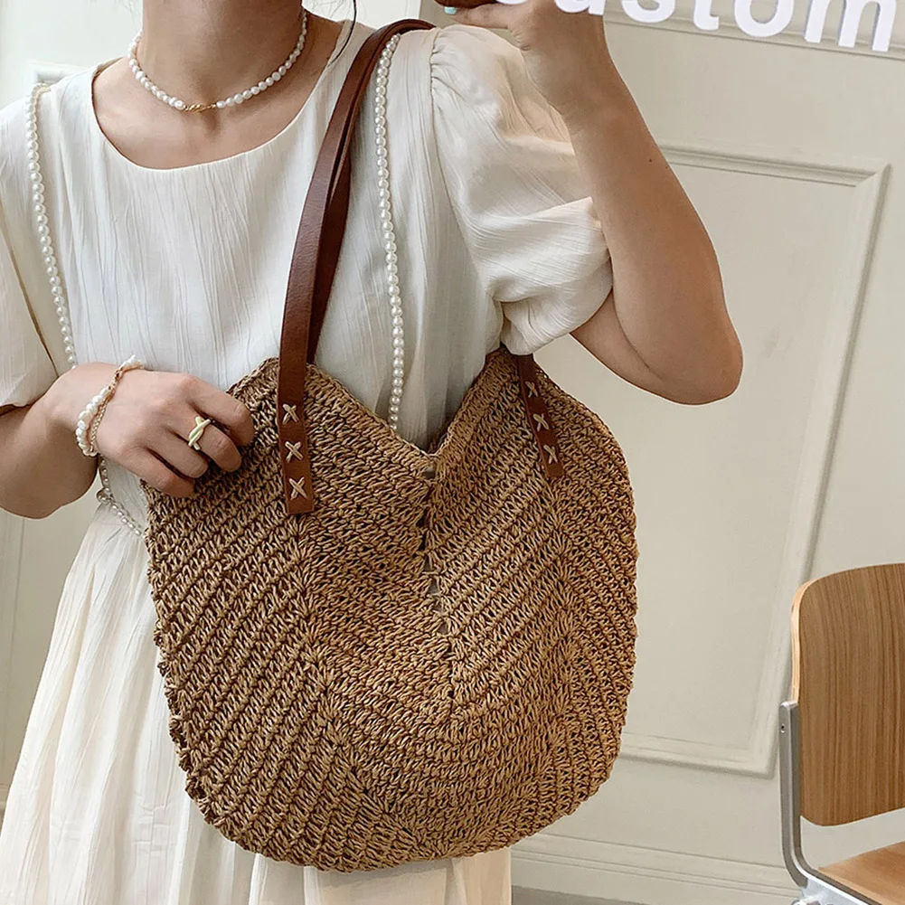 Summer Straw Bags for Women Straw Shoulder Bags Rattan Woven Top Handle Bag Hollow Raffia Crochet Beach Bag Casual Handbags 2023
Summer Straw Bags for Women Straw Shoulder Bags Rattan Woven Top Handle Bag Hollow Raffia Crochet Beach Bag Casual Handbags 2023